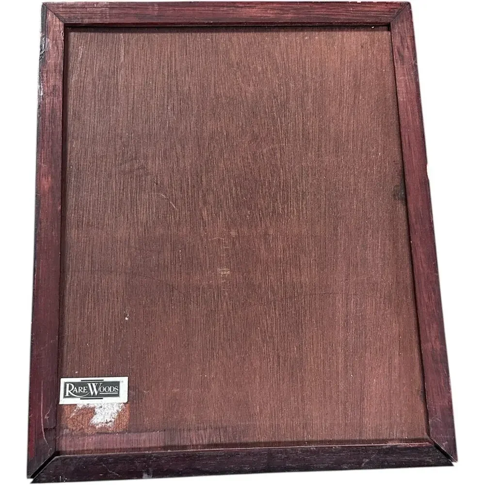 Vintage Cherry Wood Double Hinged Picture Photo Frame 8” X 10” Wood Panel Back